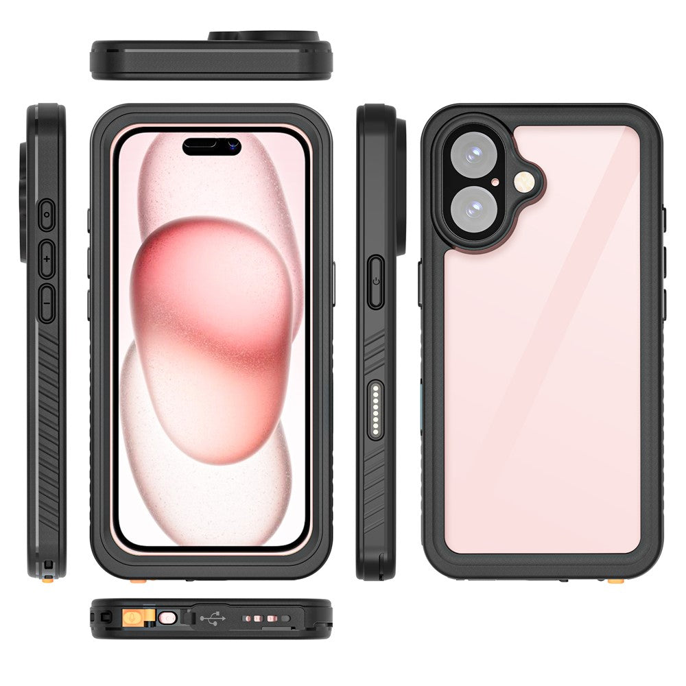 REDPEPPER FS Series For iPhone 16 Cell Phone Case IP68 Waterproof Clear Back Panel Phone Cover