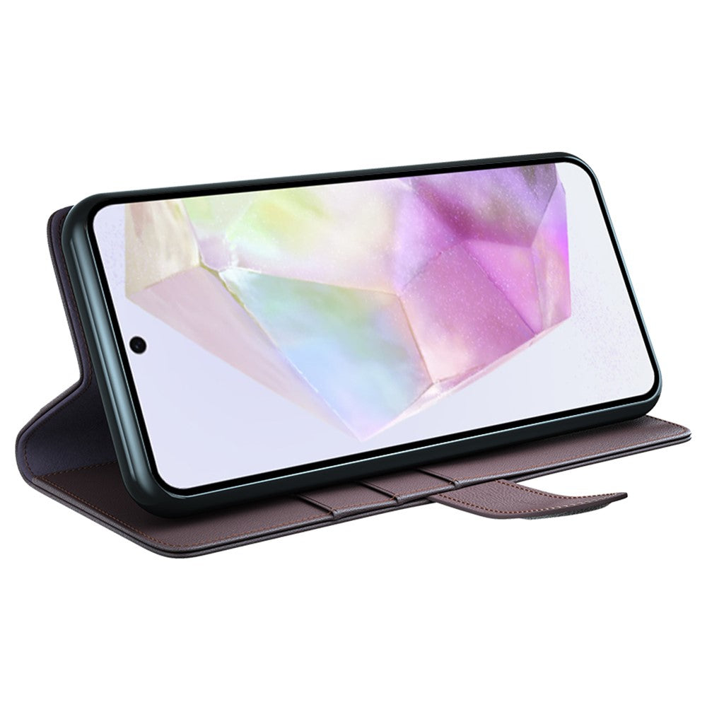Hülle für Samsung Galaxy A36 5G / A56 5G aus echtem Leder mit Kartenfächern & Standfunktion