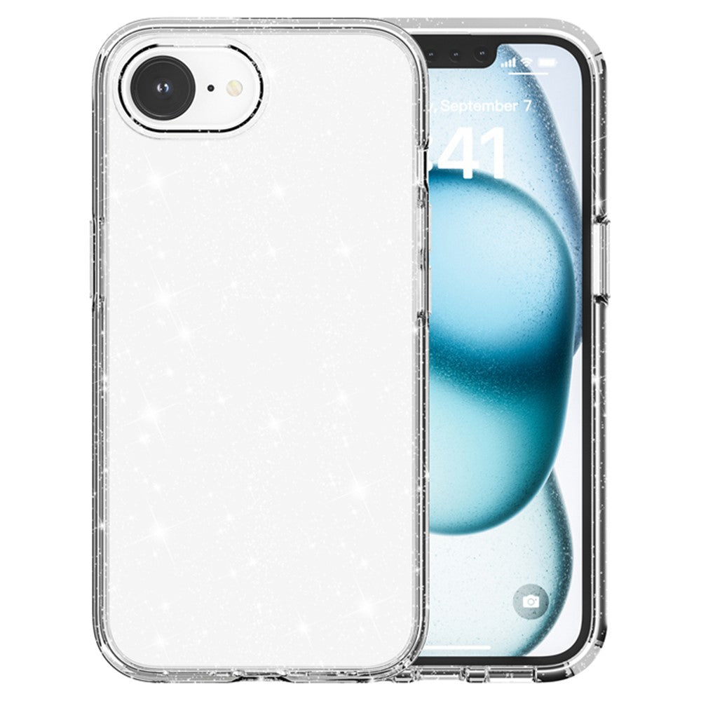 For iPhone 17e / 16e Case Thickened Shockproof TPU + PC Glitter Back Cover