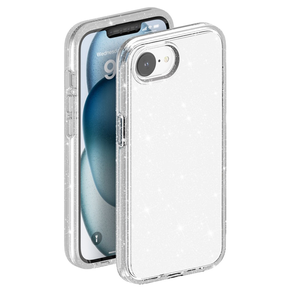 For iPhone 17e / 16e Case Thickened Shockproof TPU + PC Glitter Back Cover