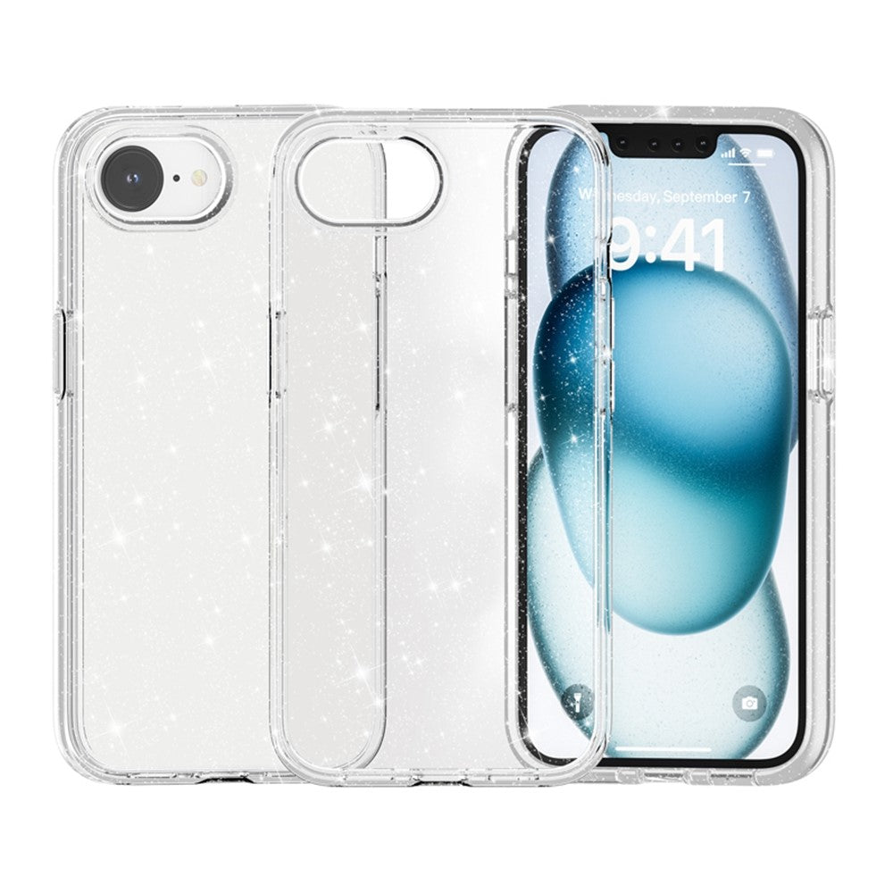 For iPhone 17e / 16e Case Thickened Shockproof TPU + PC Glitter Back Cover