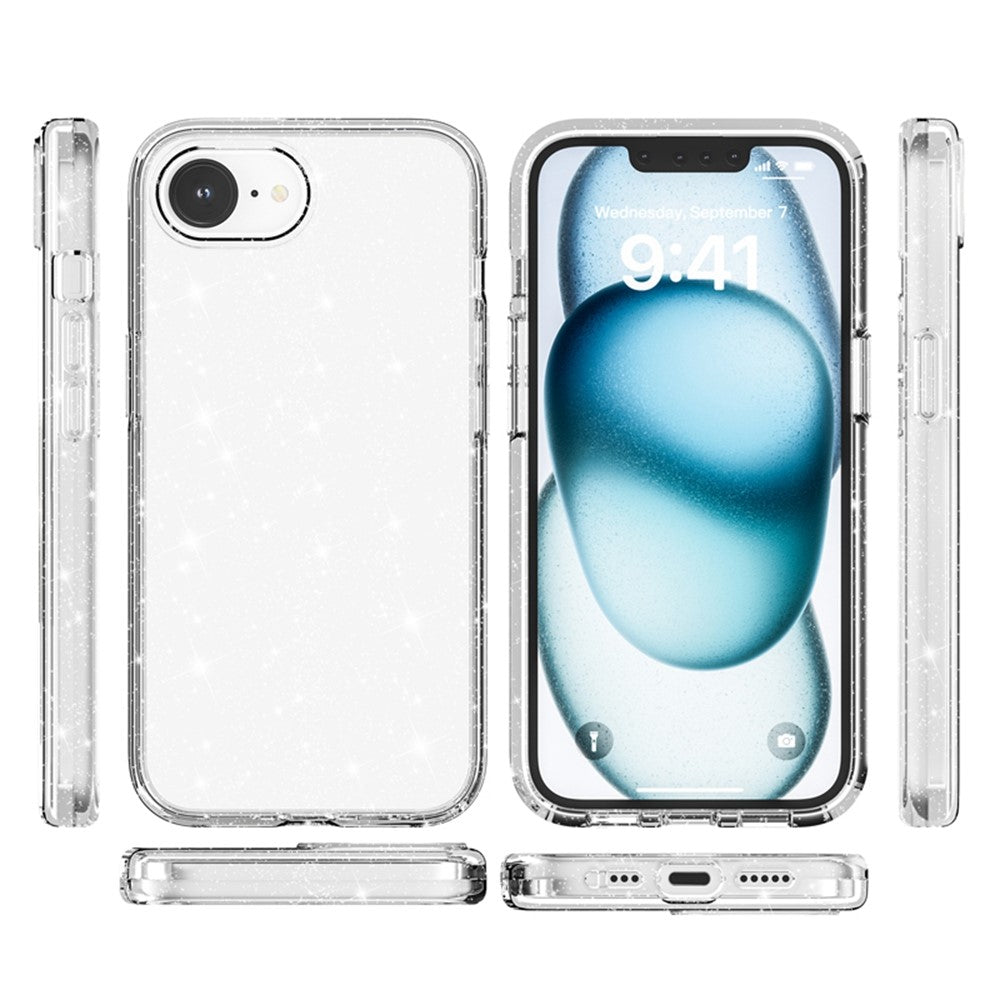 For iPhone 17e / 16e Case Thickened Shockproof TPU + PC Glitter Back Cover