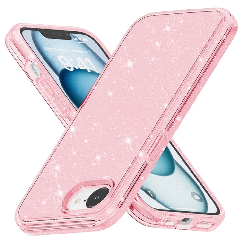 For iPhone 17e / 16e Case Thickened Shockproof TPU + PC Glitter Back Cover