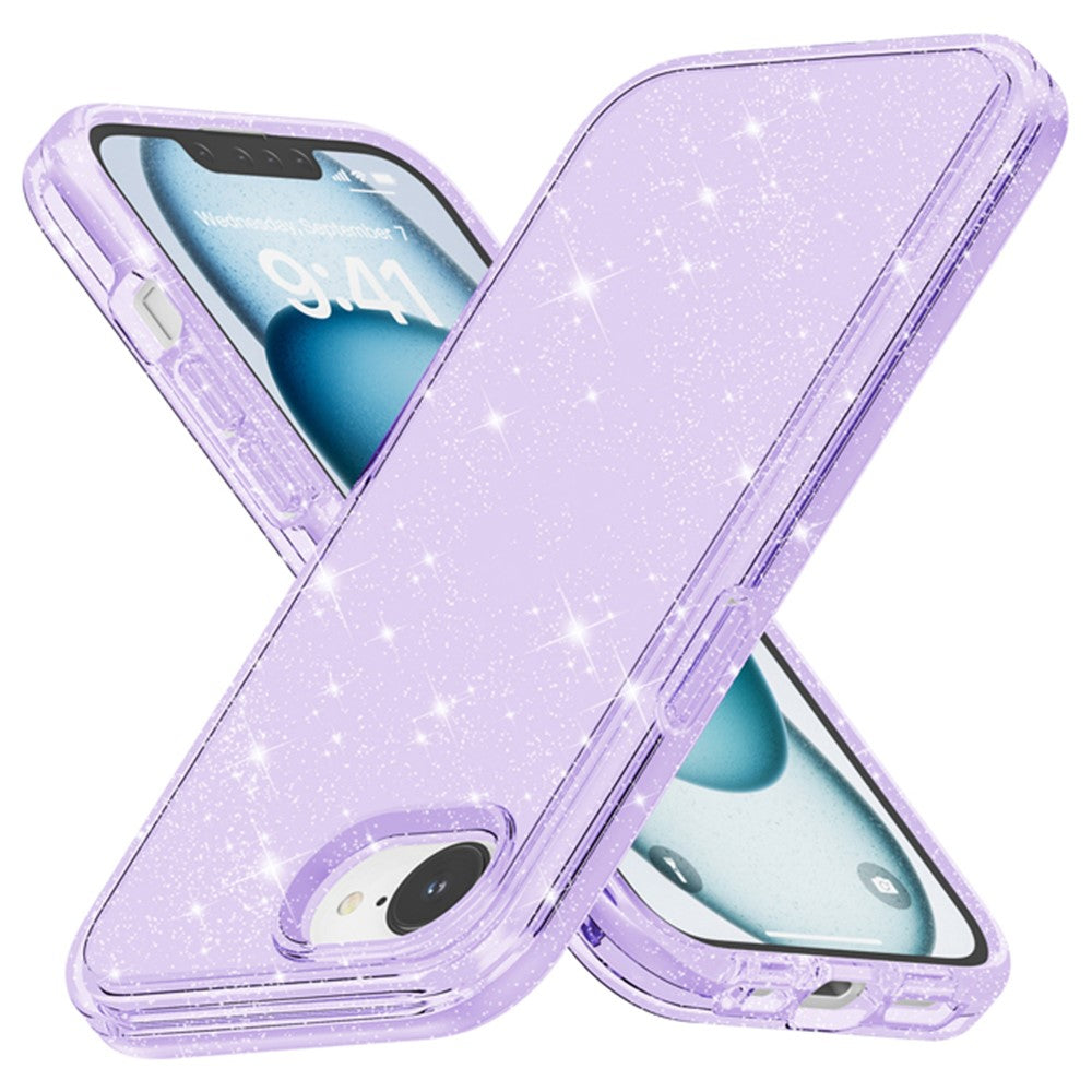 For iPhone 17e / 16e Case Thickened Shockproof TPU + PC Glitter Back Cover