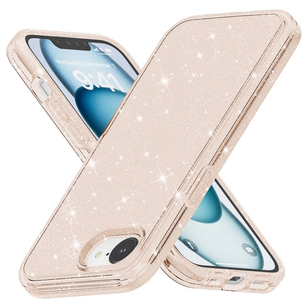 For iPhone 17e / 16e Case Thickened Shockproof TPU + PC Glitter Back Cover