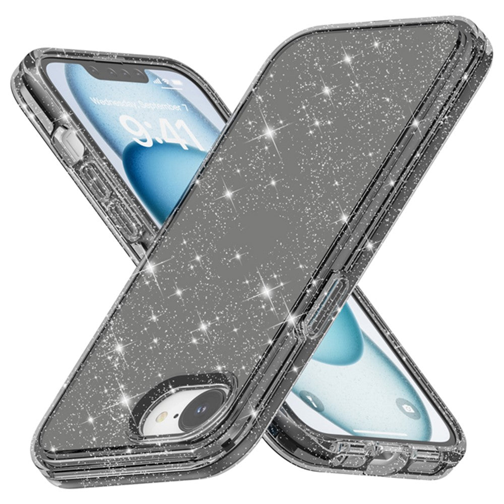 For iPhone 17e / 16e Case Thickened Shockproof TPU + PC Glitter Back Cover