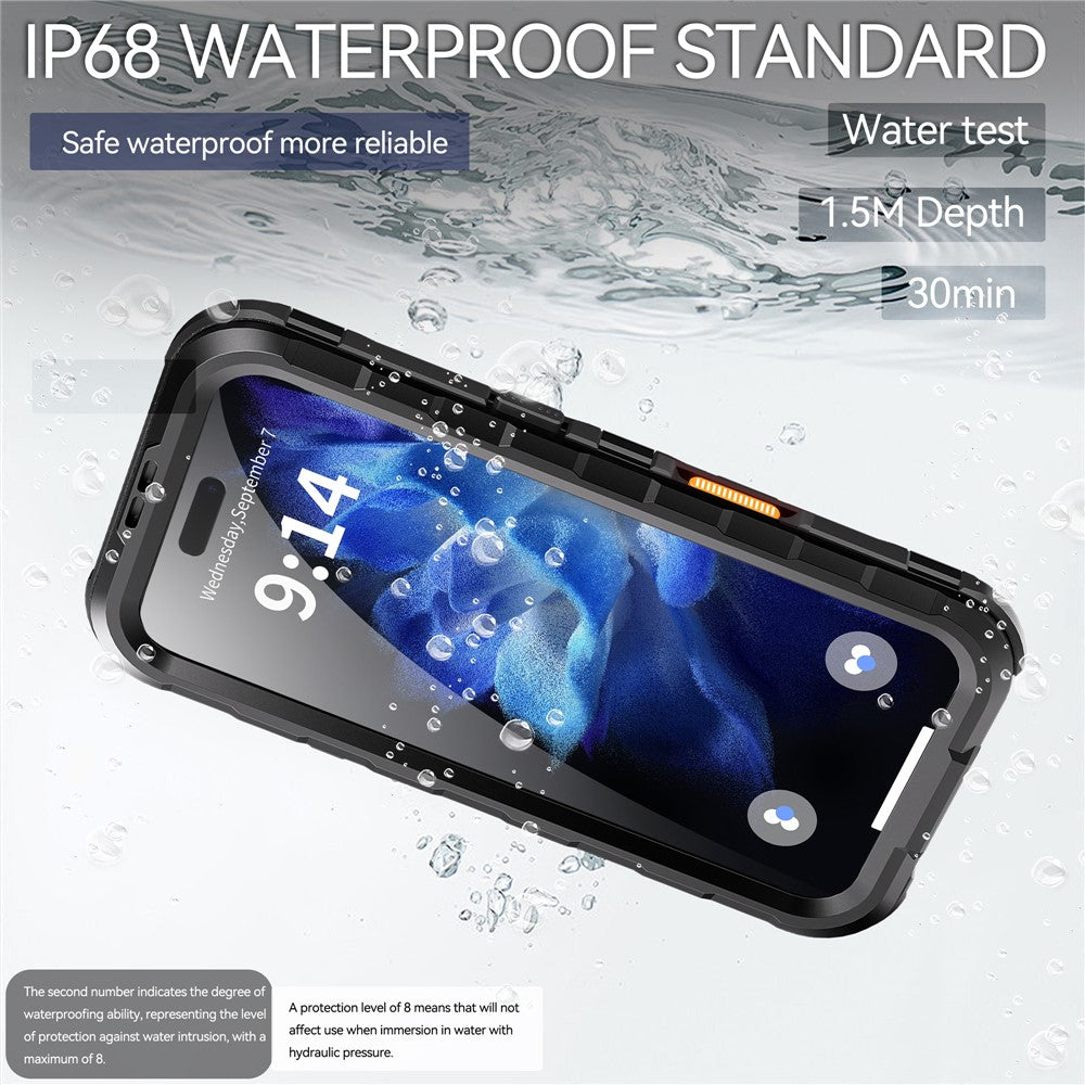 SHELLBOX M Series For iPhone 16 IP68 Waterproof Case Metal Diving Phone Cover Compatible with MagSafe