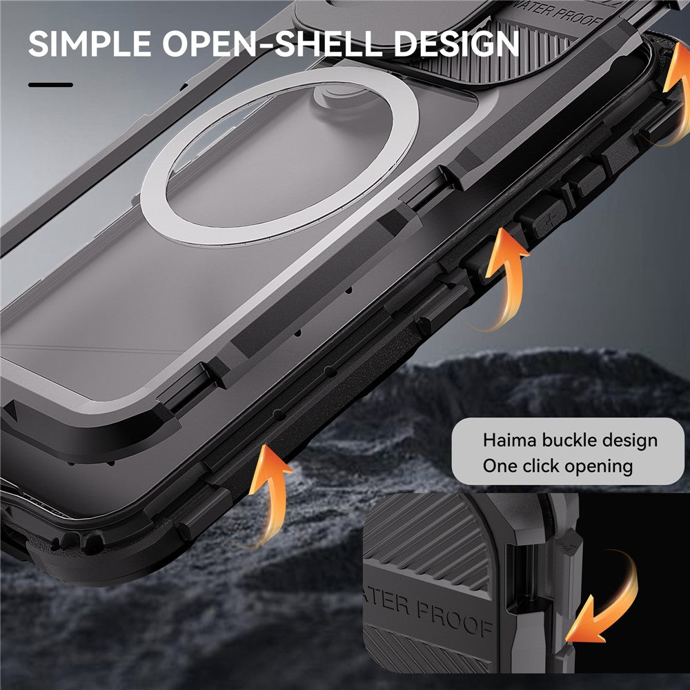 SHELLBOX M Series For iPhone 16 IP68 Waterproof Case Metal Diving Phone Cover Compatible with MagSafe