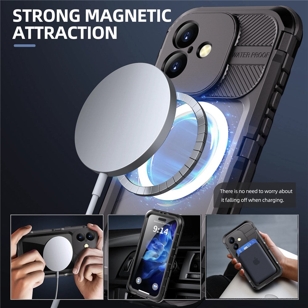 SHELLBOX M Series For iPhone 16 IP68 Waterproof Case Metal Diving Phone Cover Compatible with MagSafe