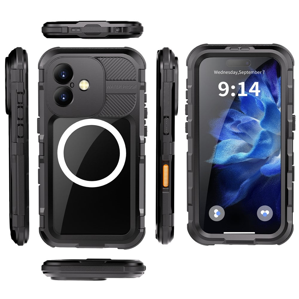 SHELLBOX M Series For iPhone 16 IP68 Waterproof Case Metal Diving Phone Cover Compatible with MagSafe
