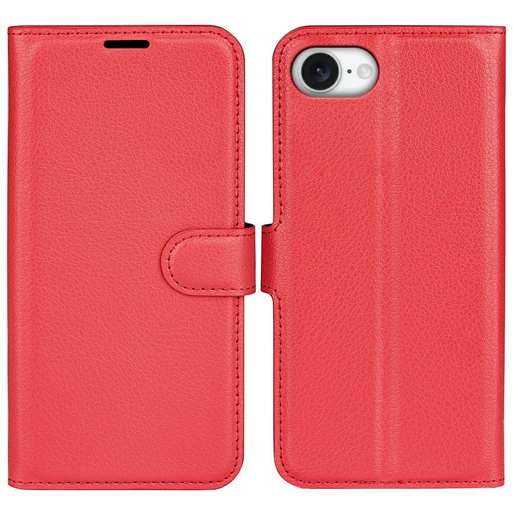 For iPhone 17e / 16e Case Litchi Texture Shockproof Leather Wallet Phone Cover