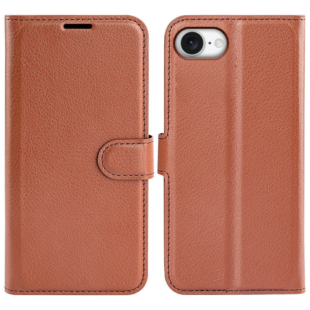 For iPhone 17e / 16e Case Litchi Texture Shockproof Leather Wallet Phone Cover