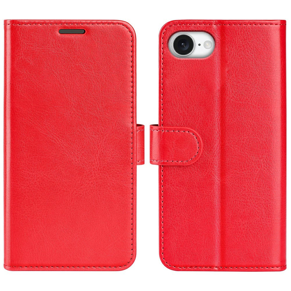 For iPhone 17e / 16e Wallet Case Crazy Horse Texture Stand Leather Phone Cover