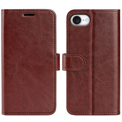 For iPhone 17e / 16e Wallet Case Crazy Horse Texture Stand Leather Phone Cover