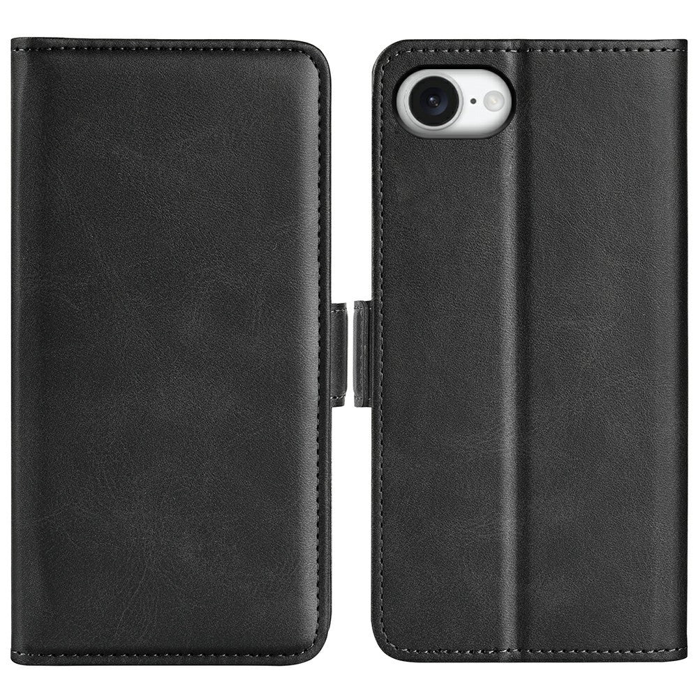 For iPhone 17e / 16e Stand Case Calf Texture Leather Wallet Phone Cover