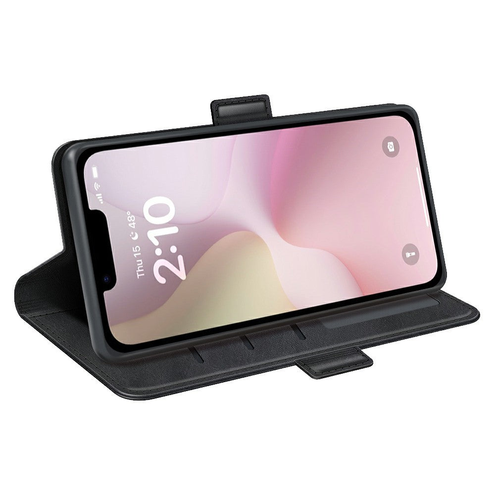 For iPhone 17e / 16e Stand Case Calf Texture Leather Wallet Phone Cover
