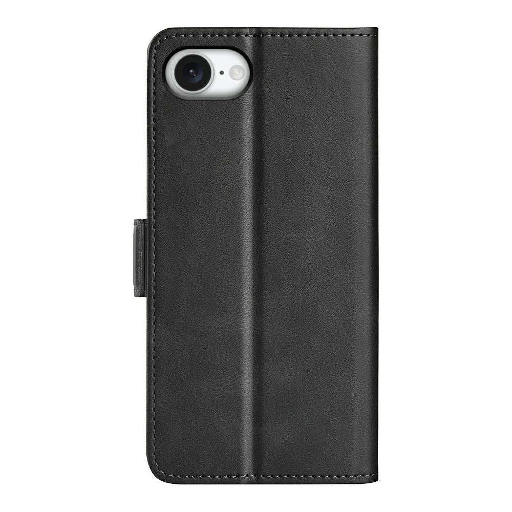 For iPhone 17e / 16e Stand Case Calf Texture Leather Wallet Phone Cover