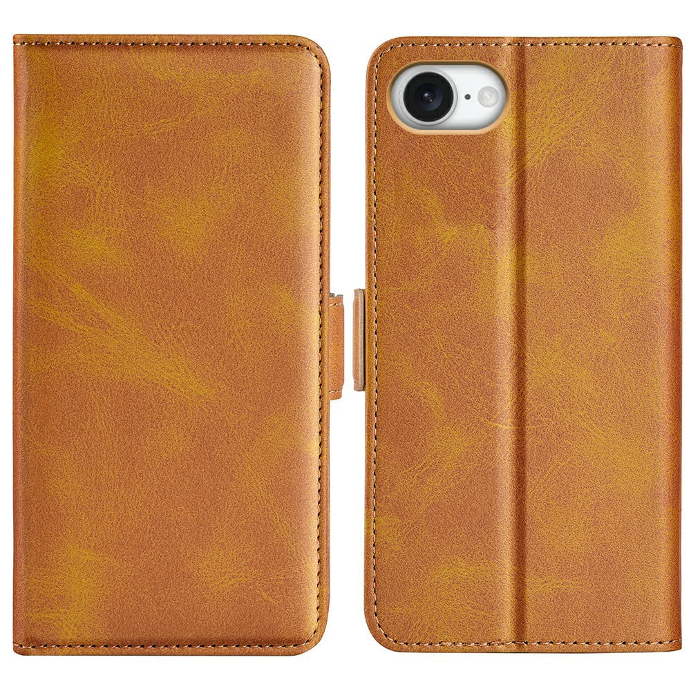 For iPhone 17e / 16e Stand Case Calf Texture Leather Wallet Phone Cover