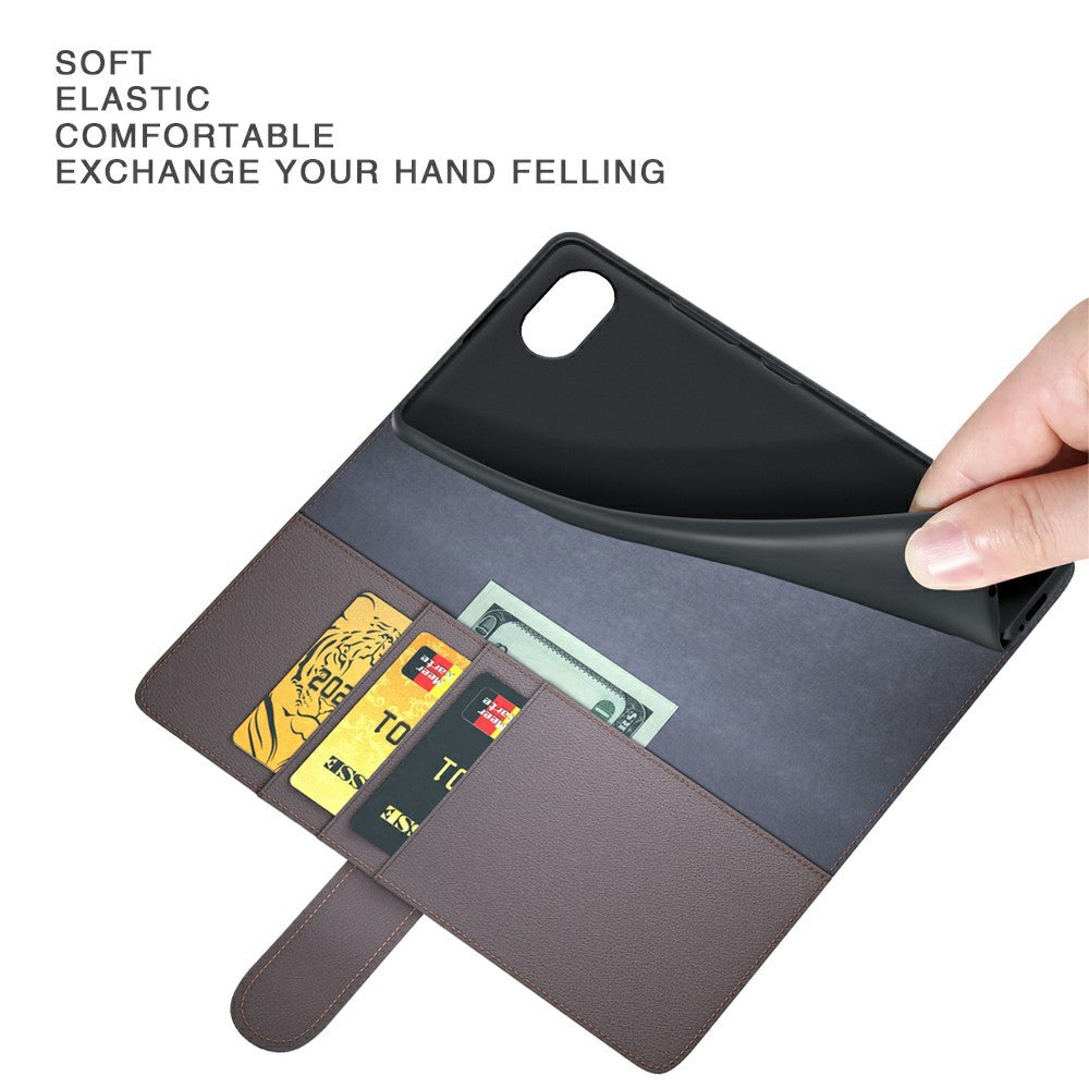 For iPhone 17e / 16e Case Genuine Split Leather Phone Cover with Wallet Stand