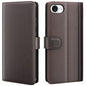 For iPhone 17e / 16e Case Genuine Split Leather Phone Cover with Wallet Stand