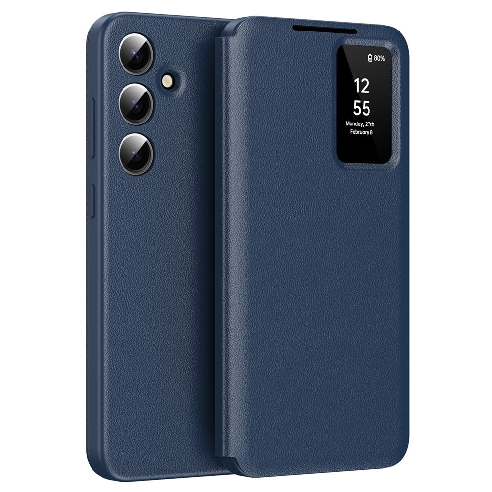 Leder Hülle mit Sichtfenster und Kartenfach für Samsung Galaxy S25