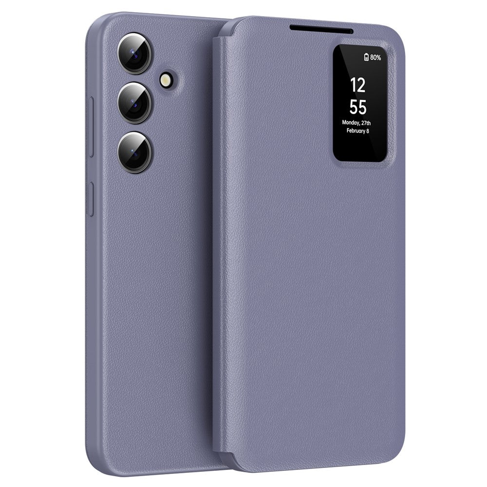 Leder Hülle mit Sichtfenster und Kartenfach für Samsung Galaxy S25
