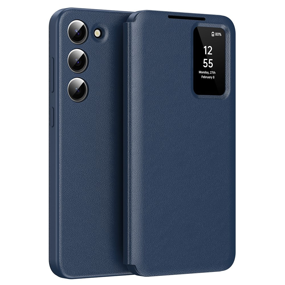 Samsung Galaxy S22 5G Hülle aus Leder mit Sichtfenster & Kartenfach