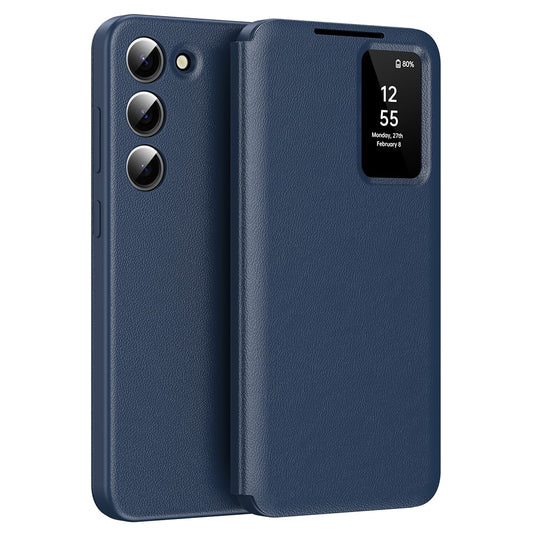 Samsung Galaxy S22 5G Hülle aus Leder mit Sichtfenster & Kartenfach