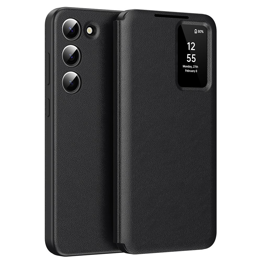 Samsung Galaxy S22 5G Hülle aus Leder mit Sichtfenster & Kartenfach