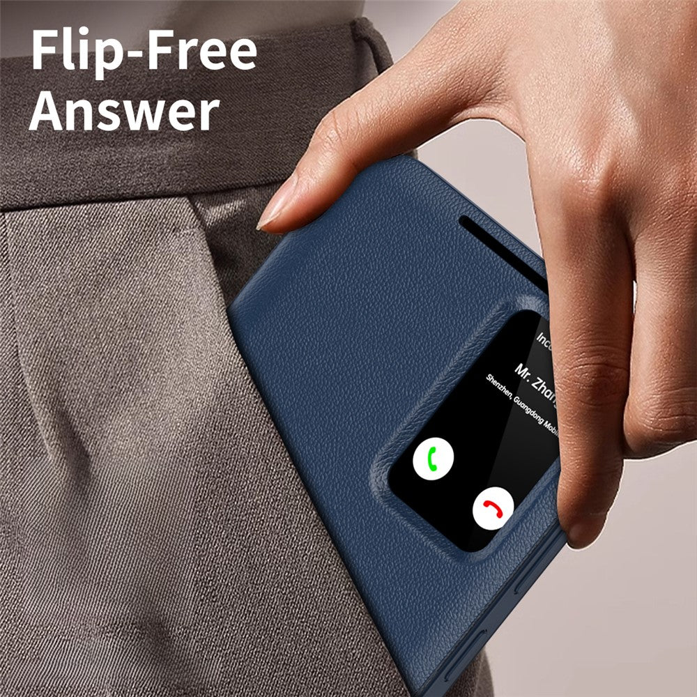 For Samsung Galaxy S25 Ultra Case Leather Phone Cover with View Window Card Slot
