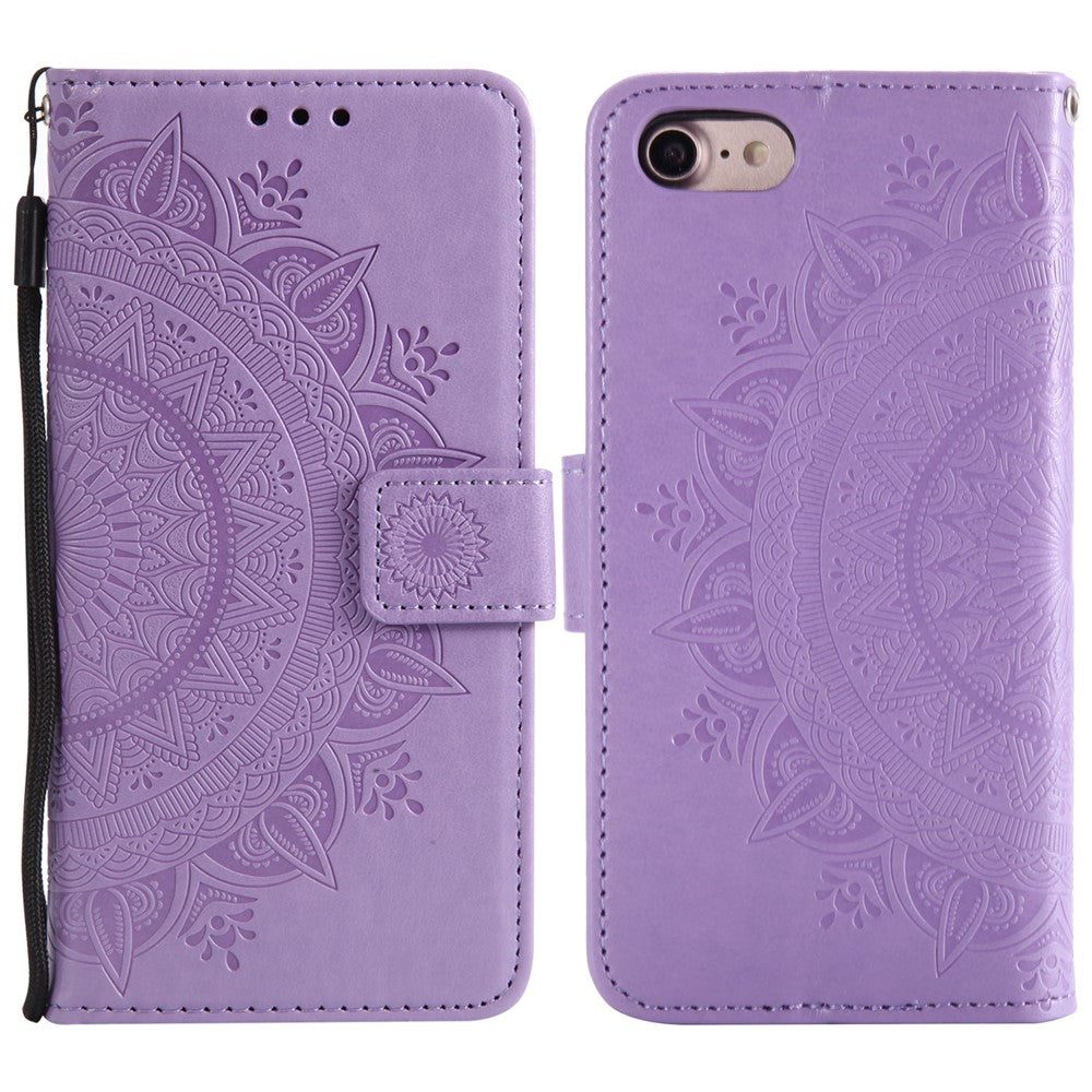 For iPhone 17e / 16e Stand Case Imprinted Totem PU Leather Wallet Phone Cover