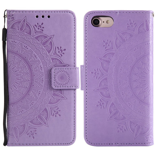 For iPhone 17e / 16e Stand Case Imprinted Totem PU Leather Wallet Phone Cover