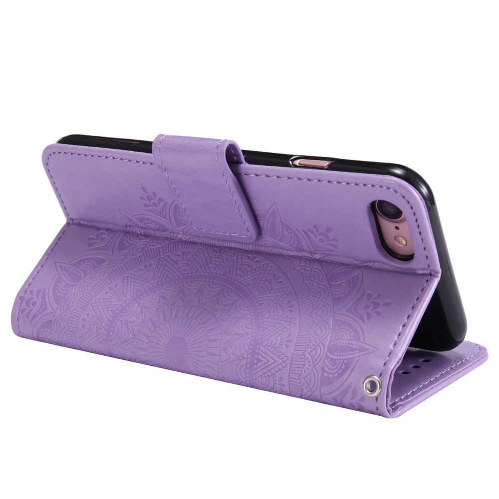 For iPhone 17e / 16e Stand Case Imprinted Totem PU Leather Wallet Phone Cover