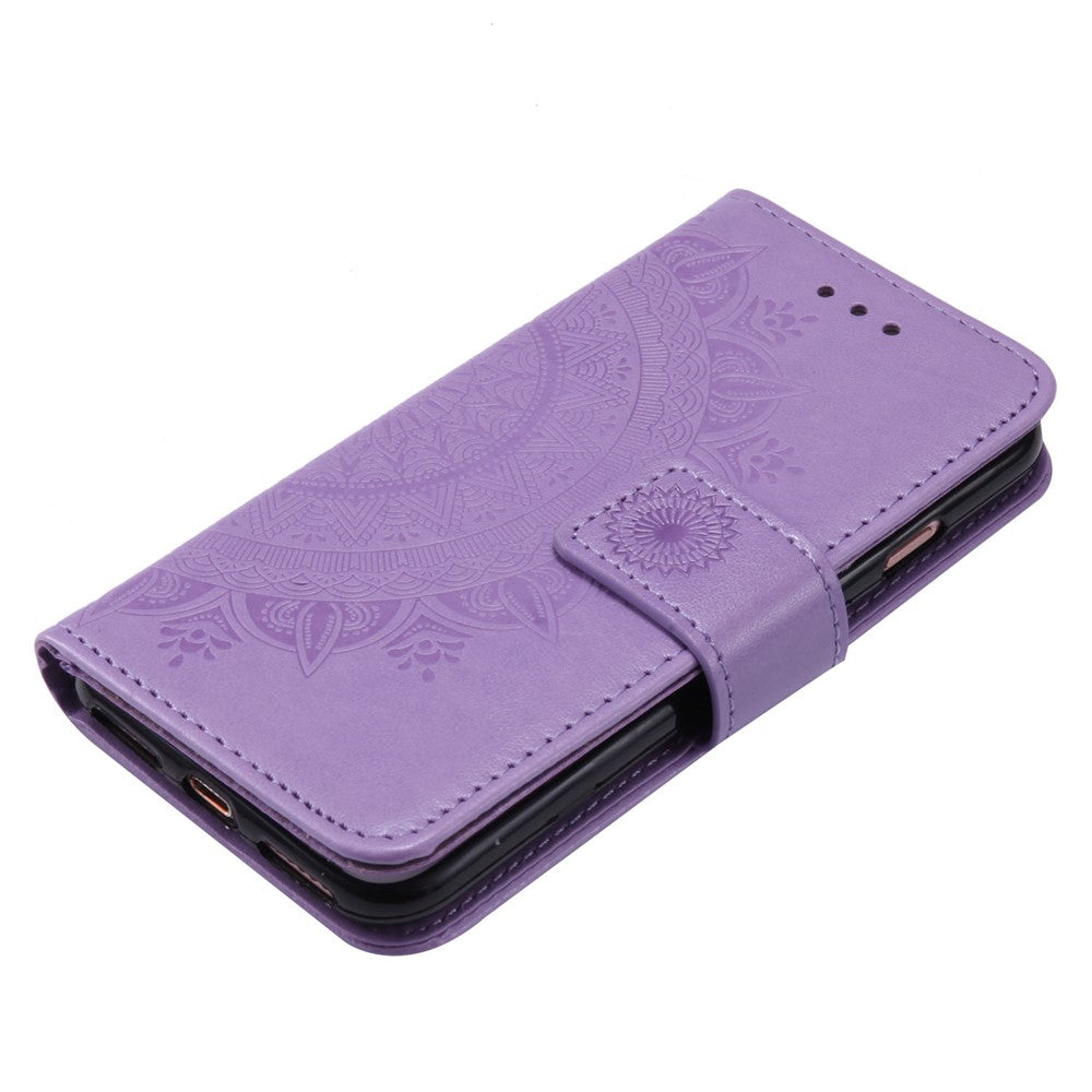 For iPhone 17e / 16e Stand Case Imprinted Totem PU Leather Wallet Phone Cover
