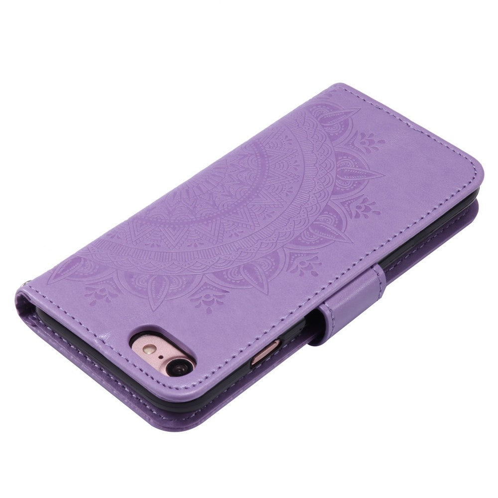 For iPhone 17e / 16e Stand Case Imprinted Totem PU Leather Wallet Phone Cover