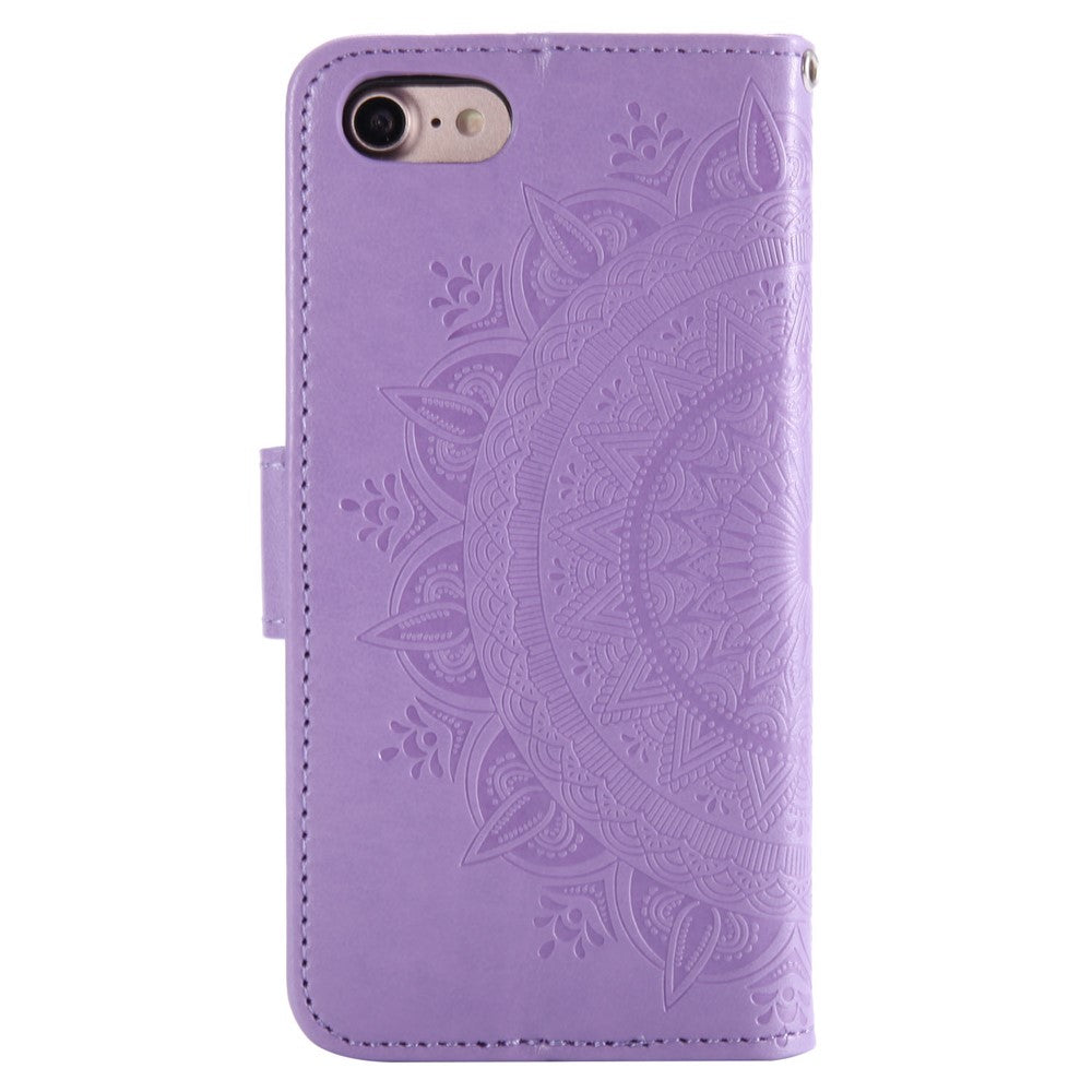 For iPhone 17e / 16e Stand Case Imprinted Totem PU Leather Wallet Phone Cover