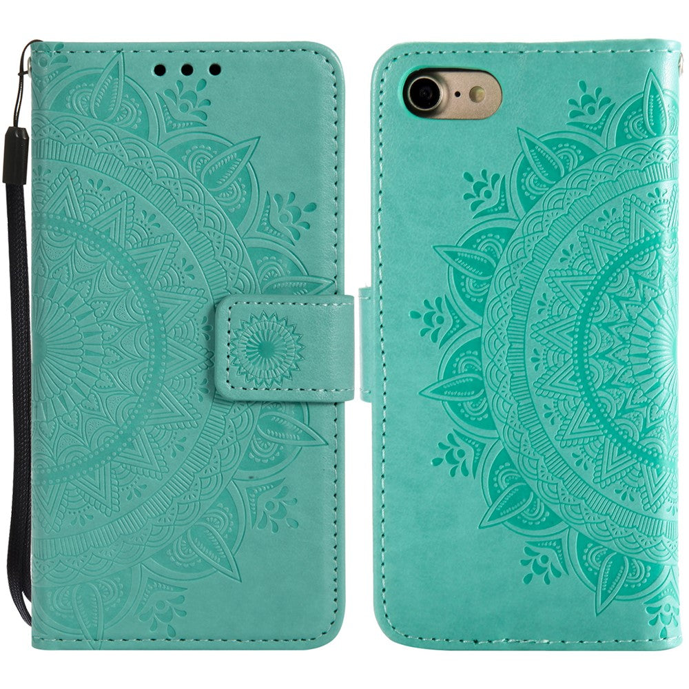 For iPhone 17e / 16e Stand Case Imprinted Totem PU Leather Wallet Phone Cover