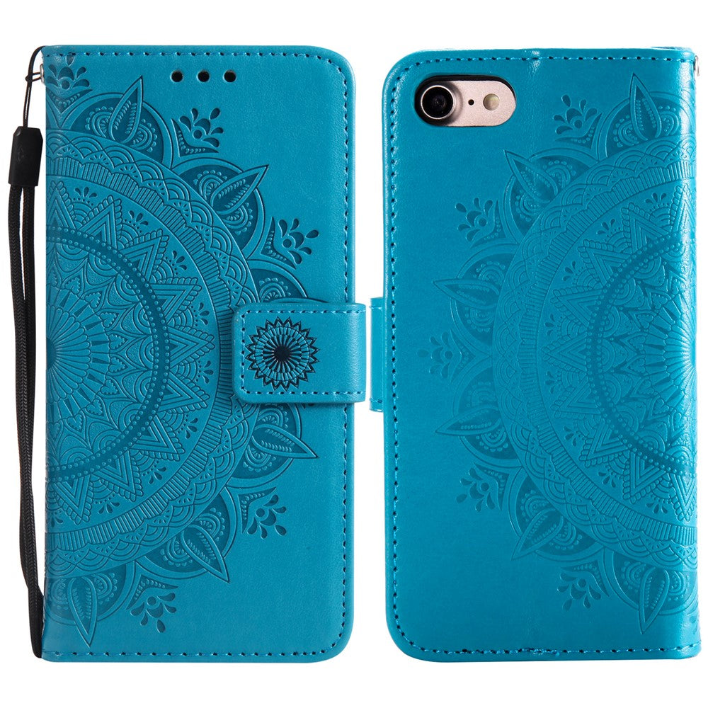 For iPhone 17e / 16e Stand Case Imprinted Totem PU Leather Wallet Phone Cover