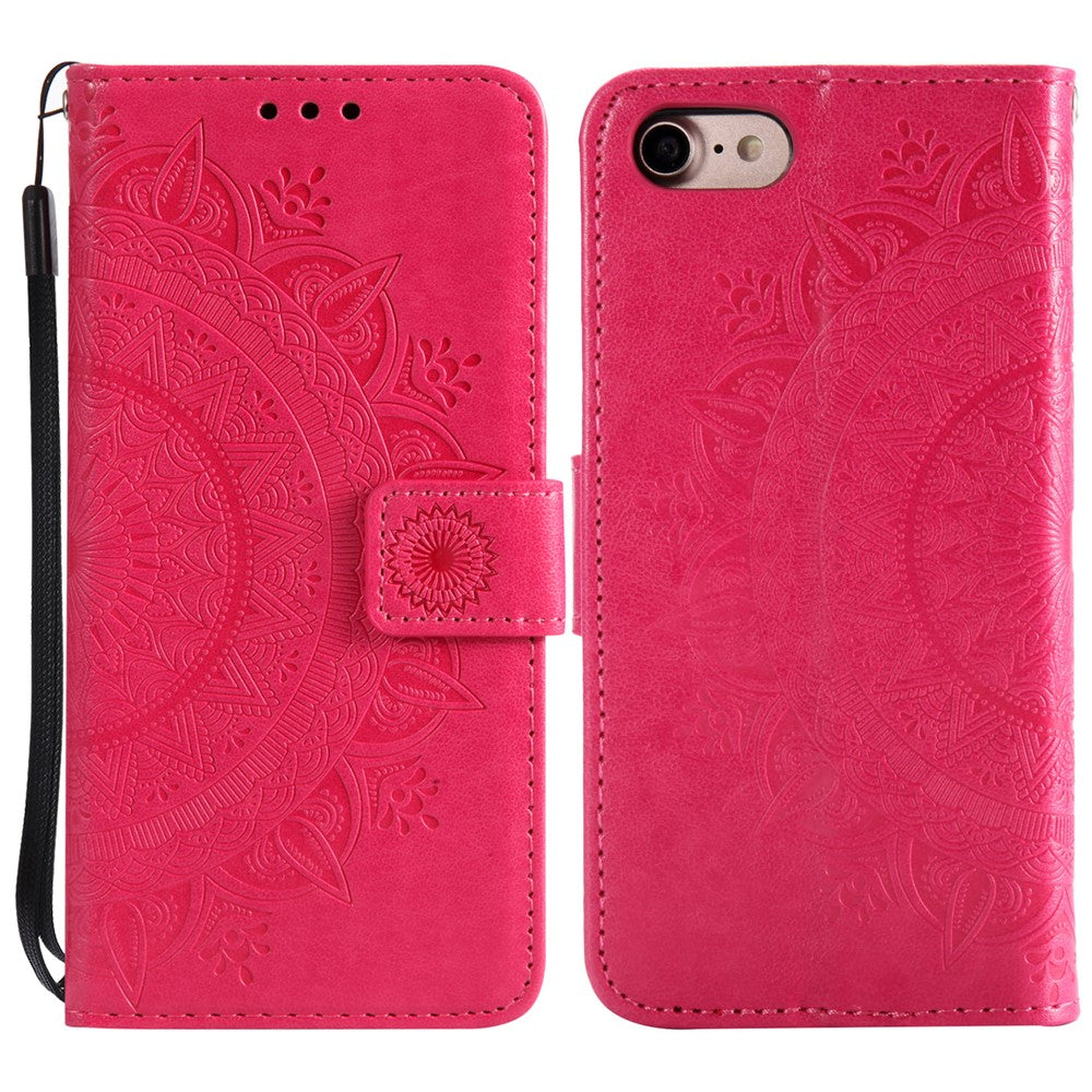 For iPhone 17e / 16e Stand Case Imprinted Totem PU Leather Wallet Phone Cover