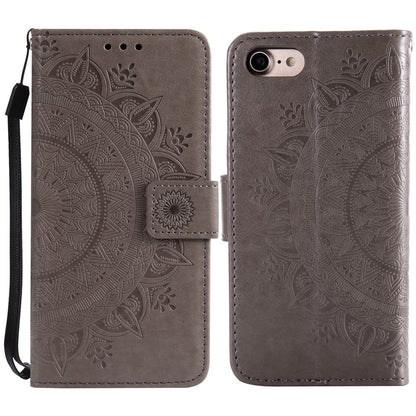 For iPhone 17e / 16e Stand Case Imprinted Totem PU Leather Wallet Phone Cover