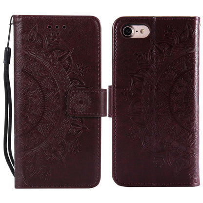 For iPhone 17e / 16e Stand Case Imprinted Totem PU Leather Wallet Phone Cover