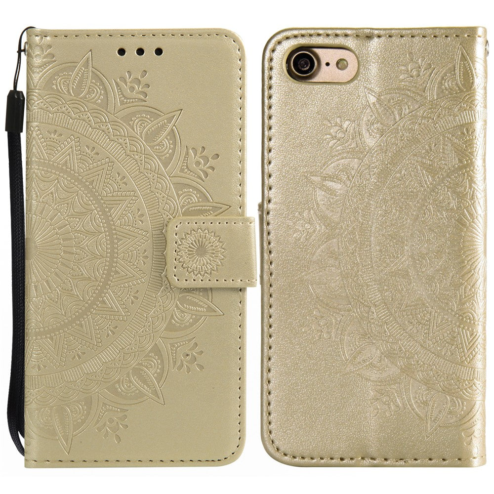 For iPhone 17e / 16e Stand Case Imprinted Totem PU Leather Wallet Phone Cover