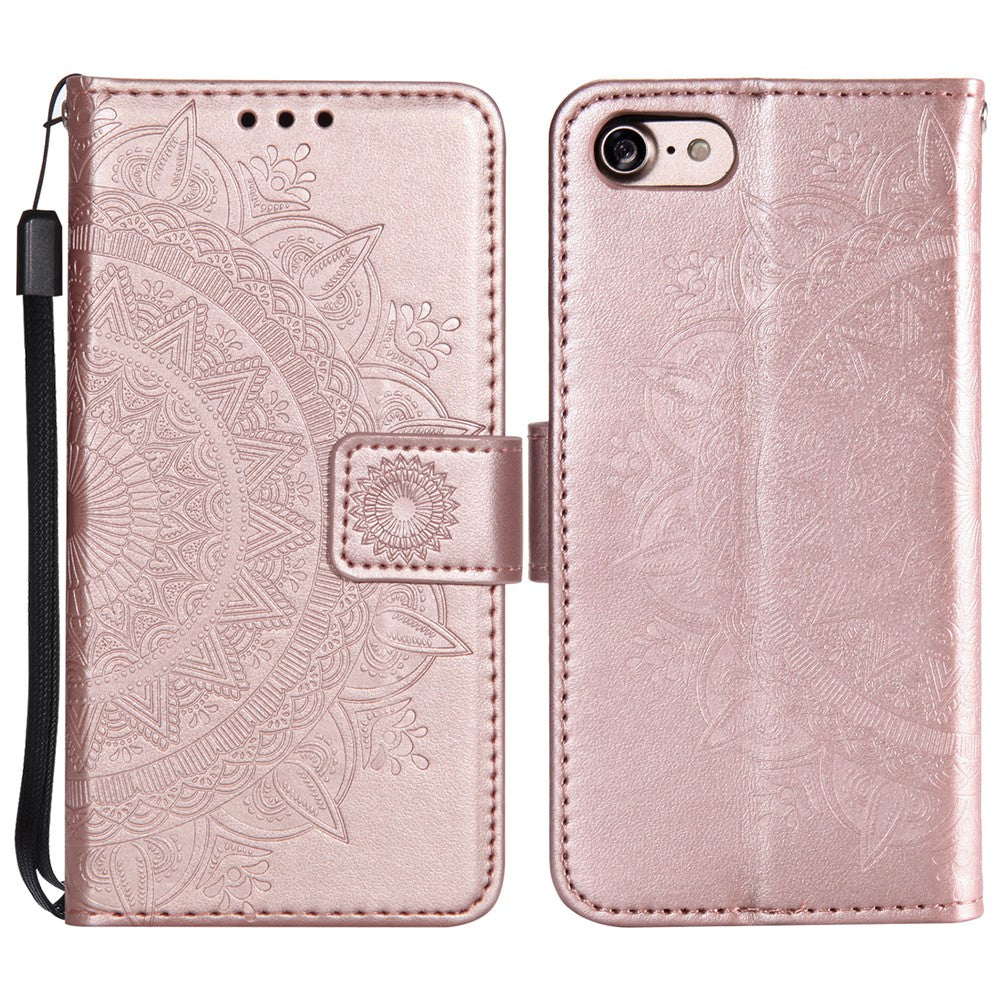 For iPhone 17e / 16e Stand Case Imprinted Totem PU Leather Wallet Phone Cover