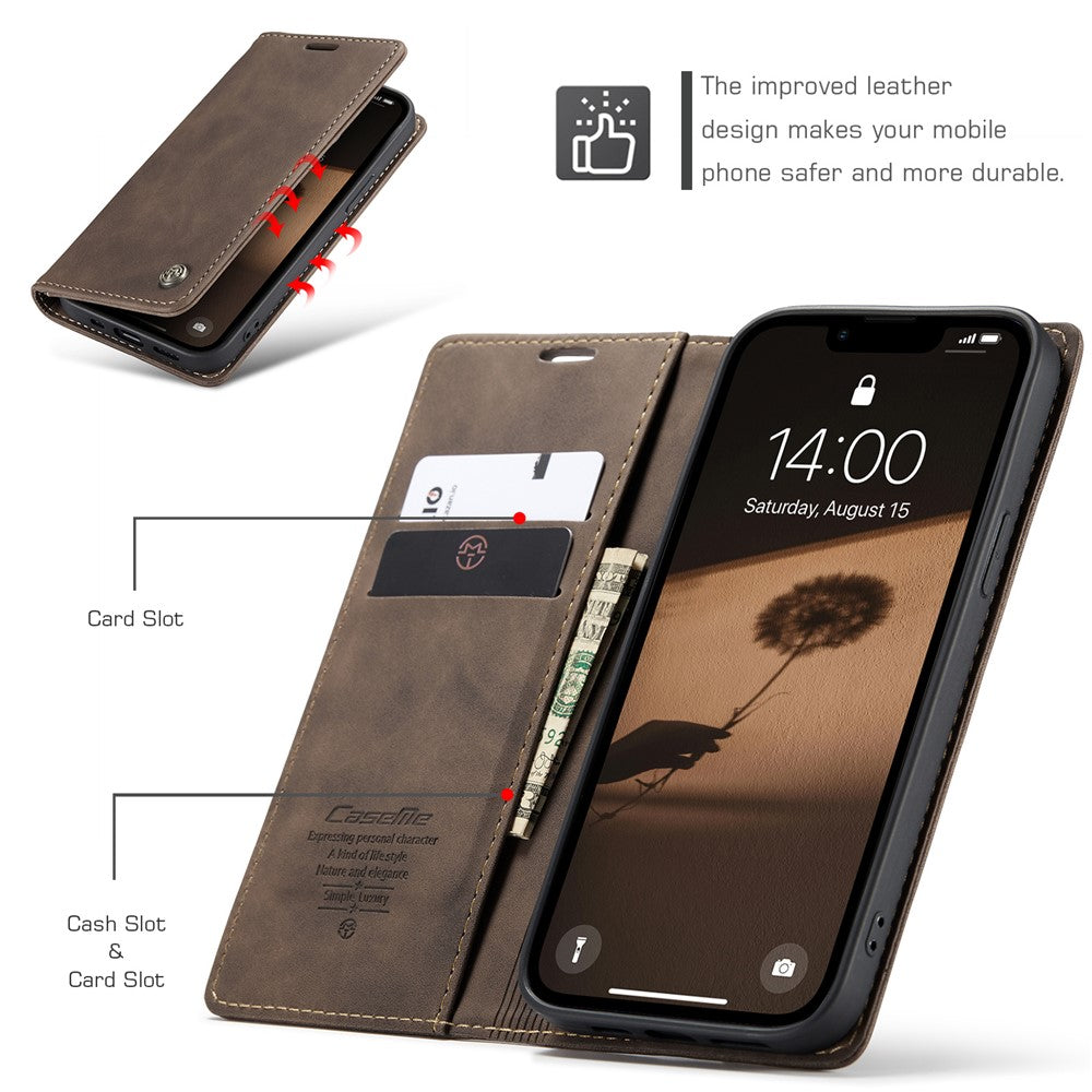 CASEME For iPhone 17e / 16e Wallet Case  013 Series PU Leather Phone Cover Stand