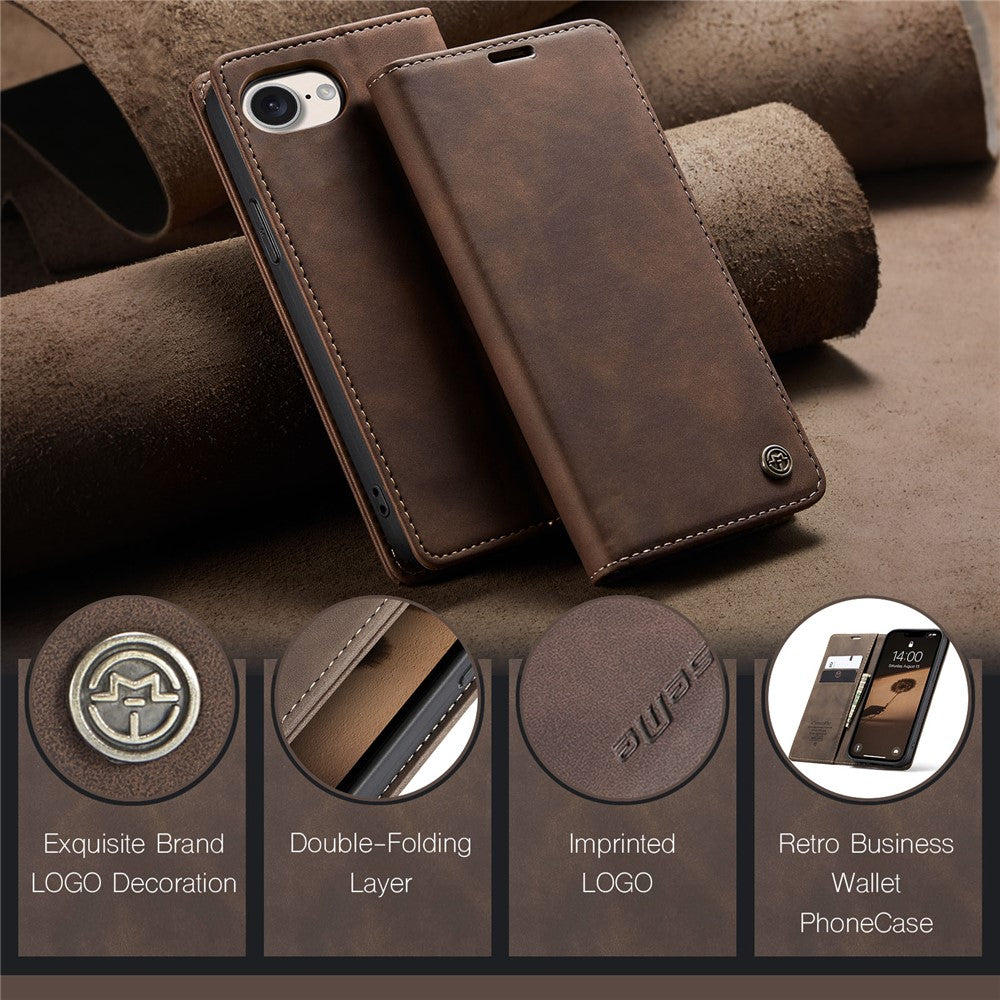 CASEME For iPhone 17e / 16e Wallet Case  013 Series PU Leather Phone Cover Stand