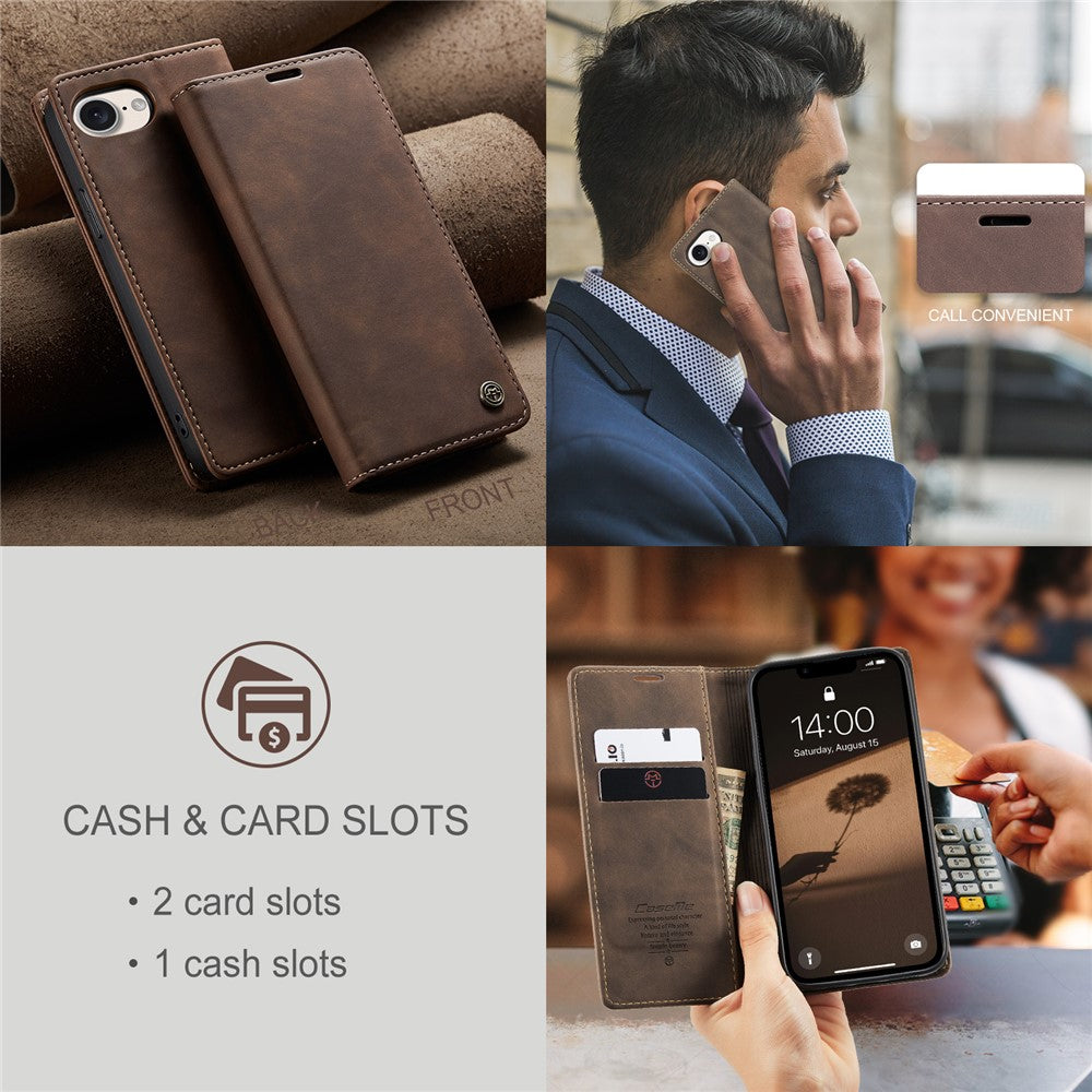 CASEME For iPhone 17e / 16e Wallet Case  013 Series PU Leather Phone Cover Stand