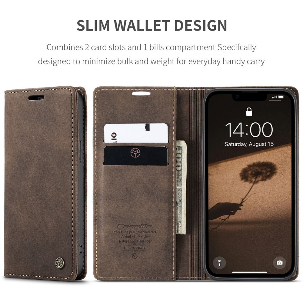 CASEME For iPhone 17e / 16e Wallet Case  013 Series PU Leather Phone Cover Stand