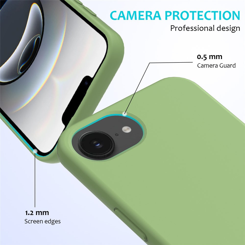 For iPhone 17e / 16e Case Drop Proof Liquid Silicone Soft Lining Back Phone Cover