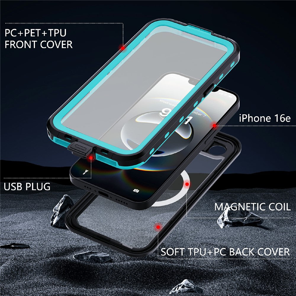REDPEPPER Dot+ Series For iPhone 17e / 16e Phone Case Compatible with MagSafe IP68 Waterproof Clear Phone Cover