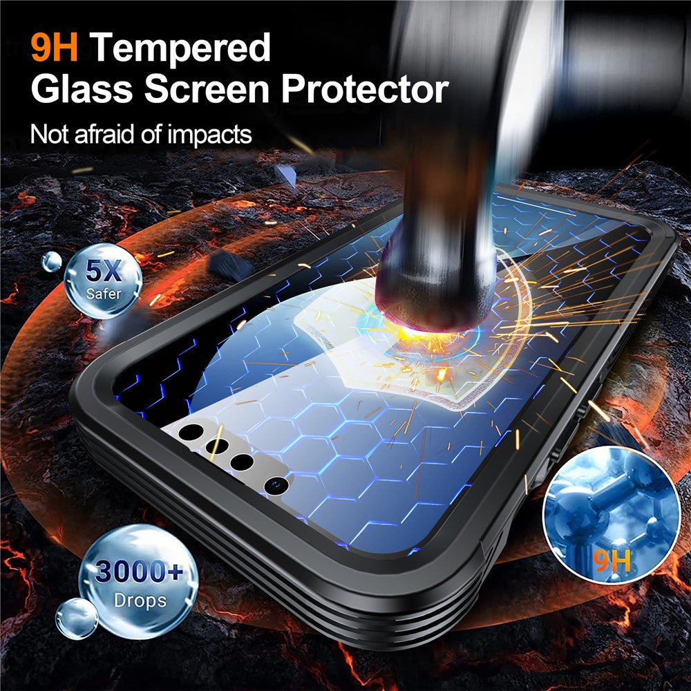 For iPhone 17e / 16e Compatible with MagSafe Case PC+TPU Phone Cover with Tempered Glass Screen Film